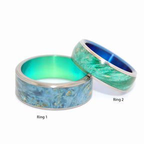 NEW SONG STEADFAST | Box Elder Wood & Titanium - Unique Wedding Rings - Wedding Rings Set - Minter and Richter Designs