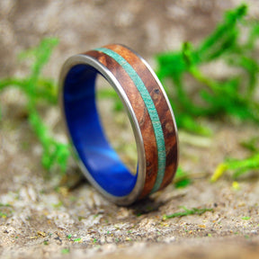 MAPLE AND OAK | Green Maple Wood & Red Oak Wood Handcrafted Titanium Wedding Rings - Minter and Richter Designs