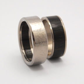 BOG | Aged Bog Oak & Titanium - Unique Wedding Rings - Titanium Wedding Ring Sets - Minter and Richter Designs