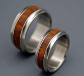 MAU LOA | Hawaiian Koa Wood & Titanium Wedding Rings - Wooden Wedding Rings Set - Minter and Richter Designs
