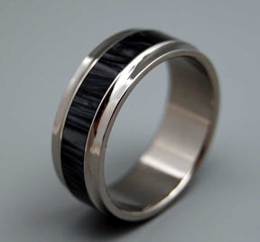 PAPARAZZI | Black Marbled Opalescent Resin - Titanium Wedding Rings - Black Rings - Minter and Richter Designs