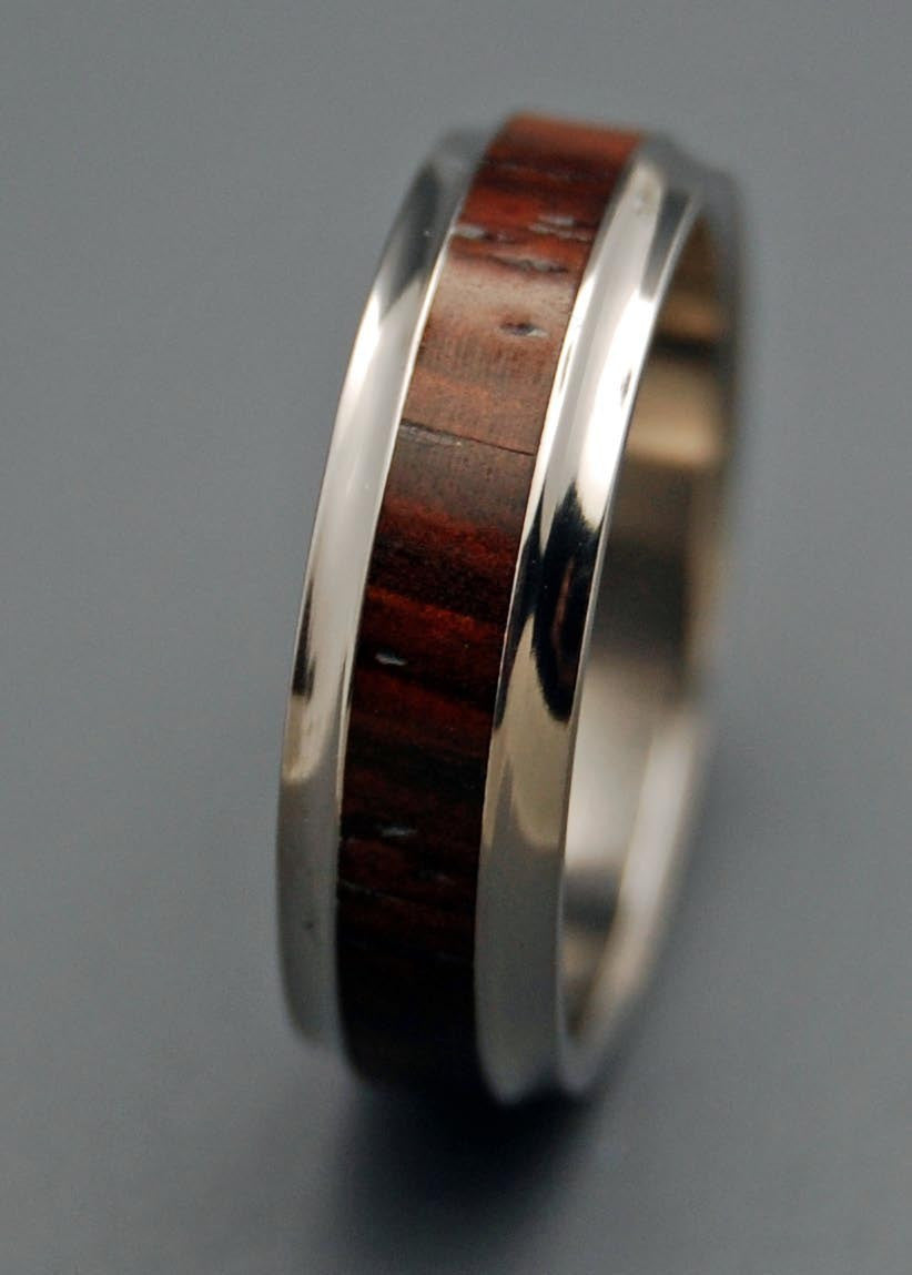 KNOWING THIS | Cocobolo Wood Wedding Rings - Unique Wedding Rings - Minter and Richter Designs
