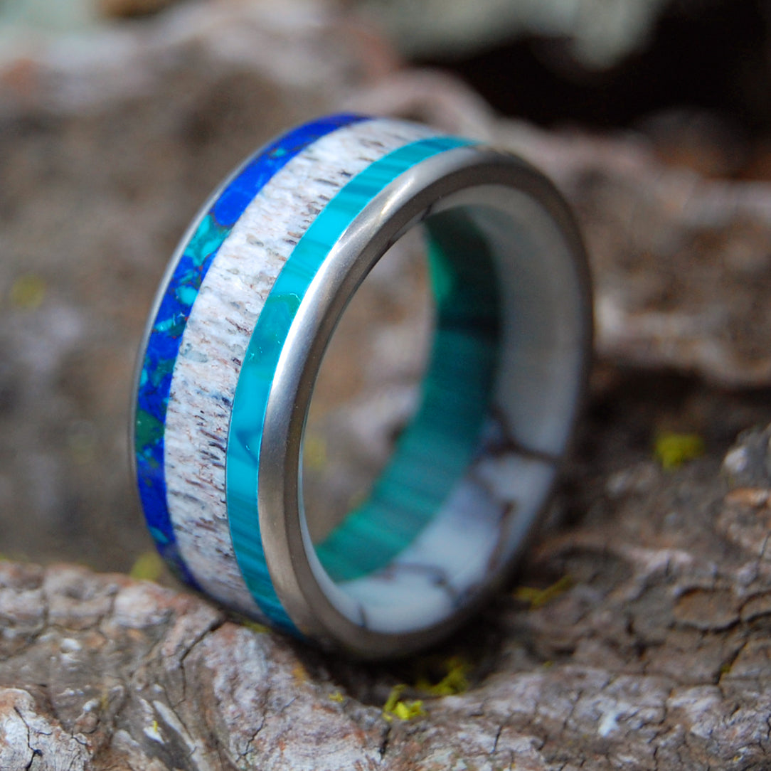 I'LL MEET YOU ANYWHERE | Stone & Moose Antler - Titanium Wedding Rings - Minter and Richter Designs
