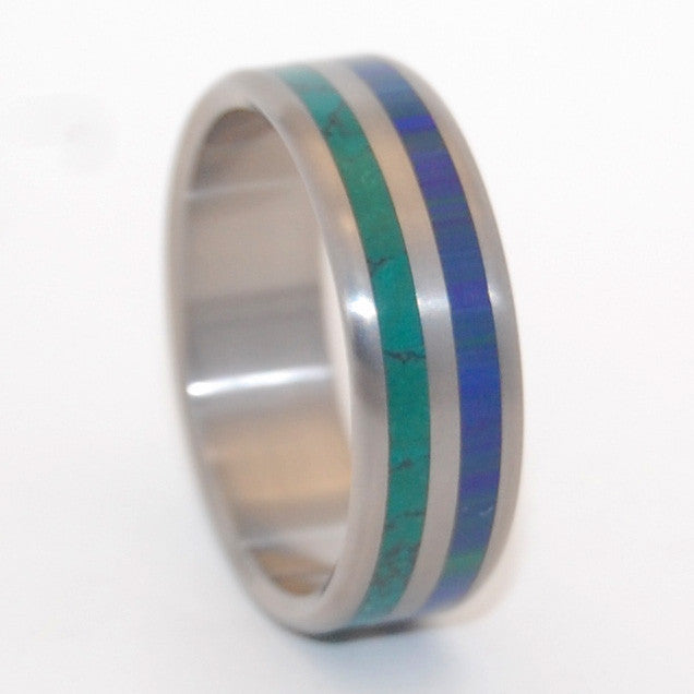 TO JUMP INTO LOVE | Jade Stone & Azurite Malachite - Unique Wedding Rings - Minter and Richter Designs