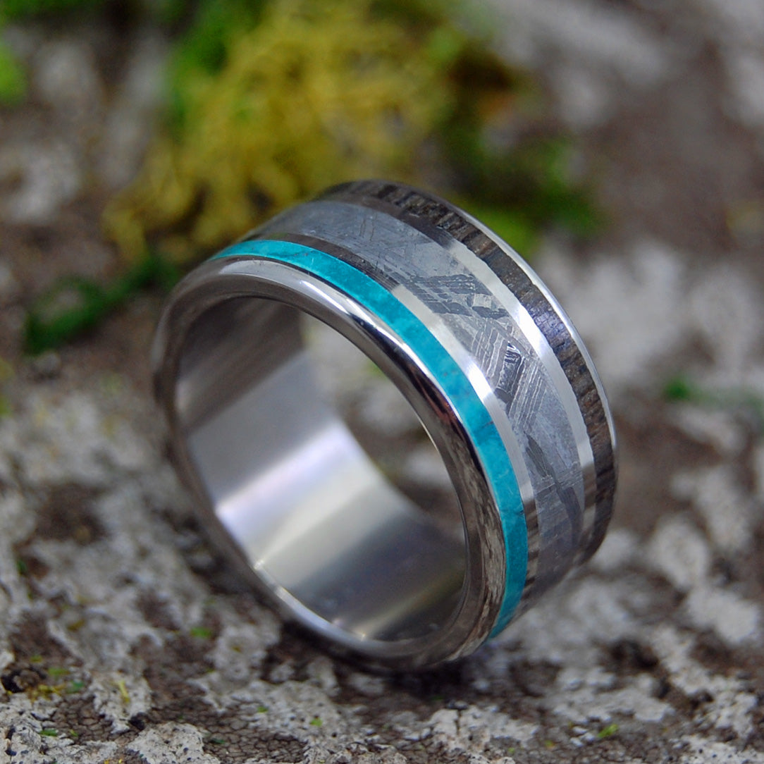GOING FORWARD GONE | Handcrafted Meteorite & Wood Titanium Rings - Minter and Richter Designs