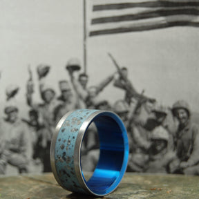 HEROES OF IWO JIMA | Iwo Jima Beach Sand - Military Memorial Wedding Rings - Minter and Richter Designs