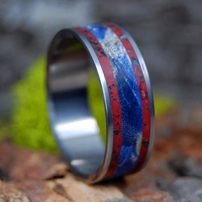 TO THE REAL HEROES | Iwo Jima Beach in USMC Crimson Sand Military - Men's Titanium Wedding Rings - Minter and Richter Designs