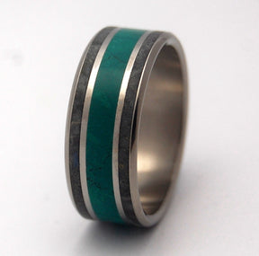 MORNING SONG | Imperial Jade & Black Box Elder Wood Titanium Wedding Rings - Minter and Richter Designs
