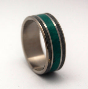 MORNING SONG | Imperial Jade & Black Box Elder Wood Titanium Wedding Rings - Minter and Richter Designs