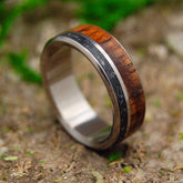 ICELANDIC NIGHT I Beach Sand and Wood Wedding Rings - Minter and Richter Designs