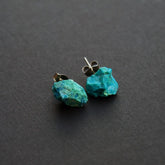 Women's Jewelry, Valentines Day Gift, Wedding Jewelry | RAW CHRYSOCOLLA CHUNK EARRINGS - Minter and Richter Designs