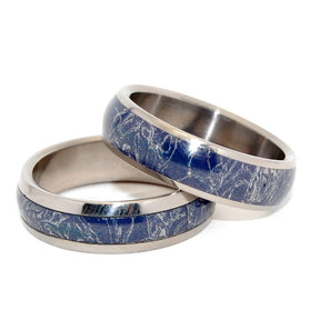 LIVING SAINT | Blue Silver M3 - Titanium Wedding Bands - Unique Wedding Rings - Minter and Richter Designs