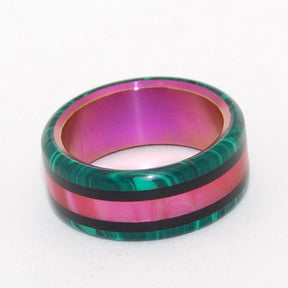 No Drama Here! | Green and Pink - Titanium Wedding Ring - Minter and Richter Designs