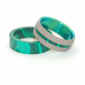 Dashing Spring | Stone and Hand Anodized Titanium Wedding Ring - Minter and Richter Designs