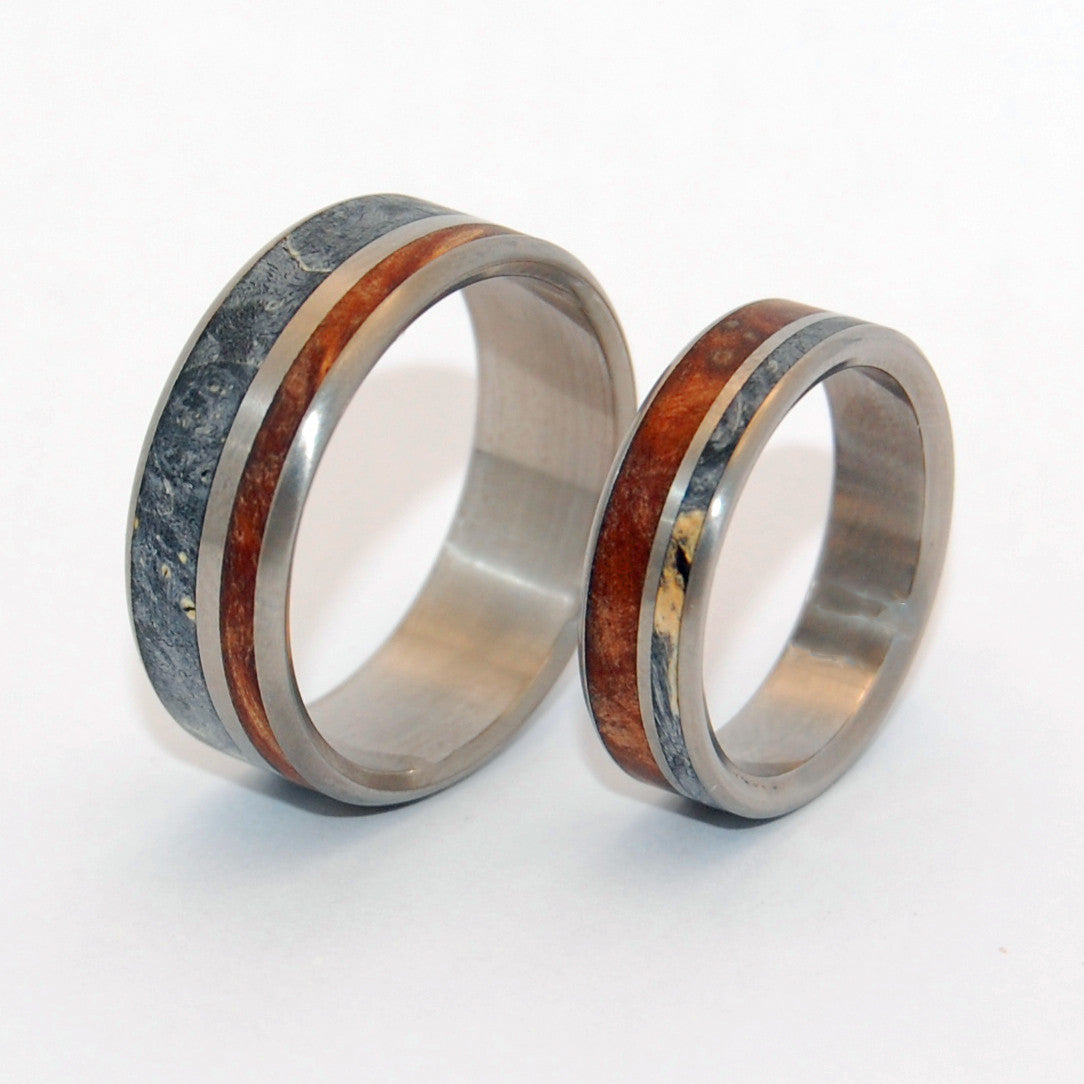 TO HAVE AND HOLD | Dark Maple Wood & Black Box Elder Wood - Wooden Wedding Rings - Minter and Richter Designs