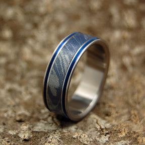 MERLIN | Titanium & M3 Blue Wedding Ring - Minter and Richter Designs