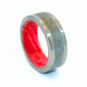 RED STAR SUPERNOVA | Meteorite & Wood Titanium Men's Wedding Rings - Minter and Richter Designs