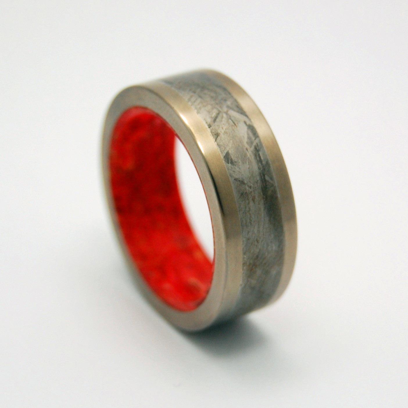RED STAR SUPERNOVA | Meteorite & Wood Titanium Men's Wedding Rings - Minter and Richter Designs