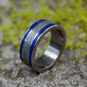 GIZA | Lapis Lazuli & Meteorite Titanium Wedding Rings - Minter and Richter Designs