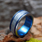 METEORITE MIDNIGHT WITH YOU | Meteorite, Sodalite Stone & Beach Sand  - Meteorite Wedding Rings - Minter and Richter Designs