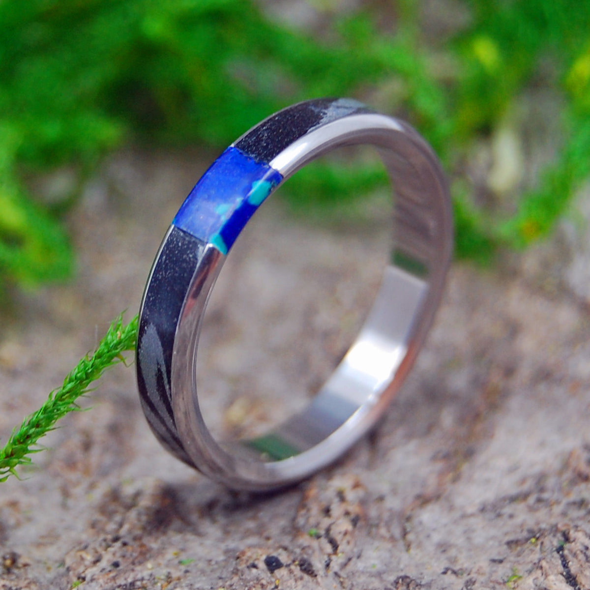 DESIRES WHIRLWIND AZURITE | M3 & Azurite Stone Women's Engagement Wedding Rings - Minter and Richter Designs