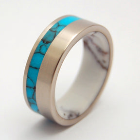 ONCE IN LIFETIME  | Turquoise Stone & Wild Horse Jasper Stone - Unique Wedding Rings - Minter and Richter Designs