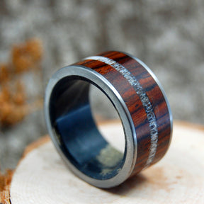 MOOSE ON THE MOORS | Antler & Wood Titanium Wedding Ring - Minter and Richter Designs