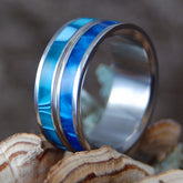 NAKED OCEAN EYES |  Aquatic and Blue Opalescent - Unique Wedding Rings - Minter and Richter Designs