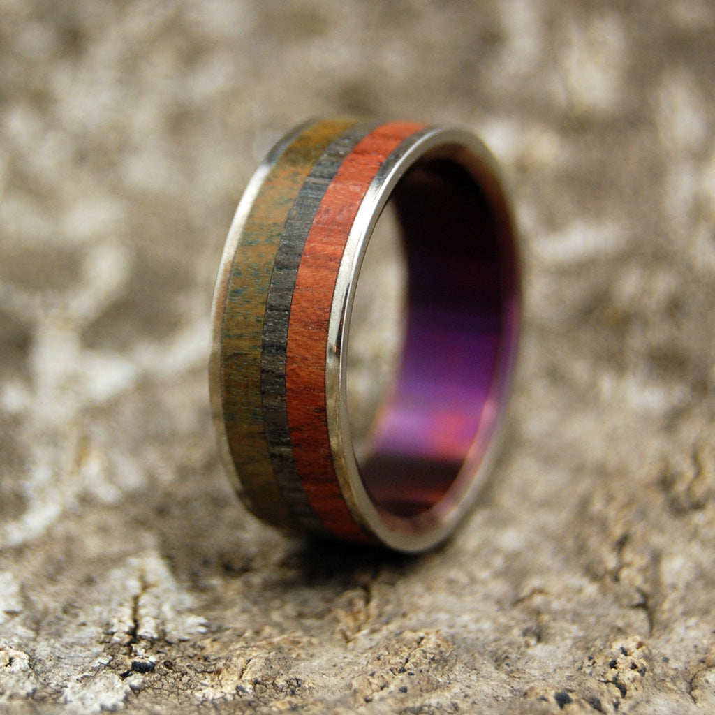 OLD SOUL | Ancient Woods & Titanium Handmade Wedding Rings - Minter and Richter Designs