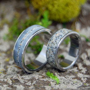 OUR PATH TO THE BEACH | Beach Sand Wedding Rings Set - Minter and Richter Designs