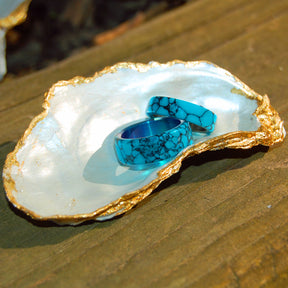 OYSTER SHELL RING DISH | Wedding Ring Dish for one or two rings - Minter and Richter Designs