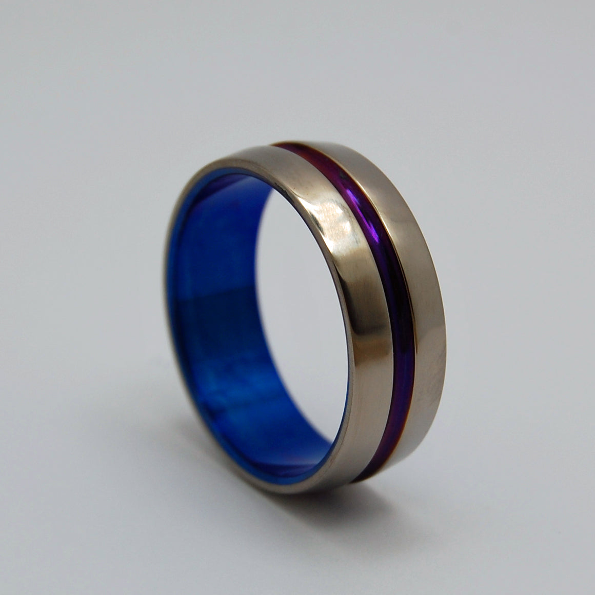 Purple and Blue Signature Ring | Hand Anodized Titanium Wedding Ring - Minter and Richter Designs