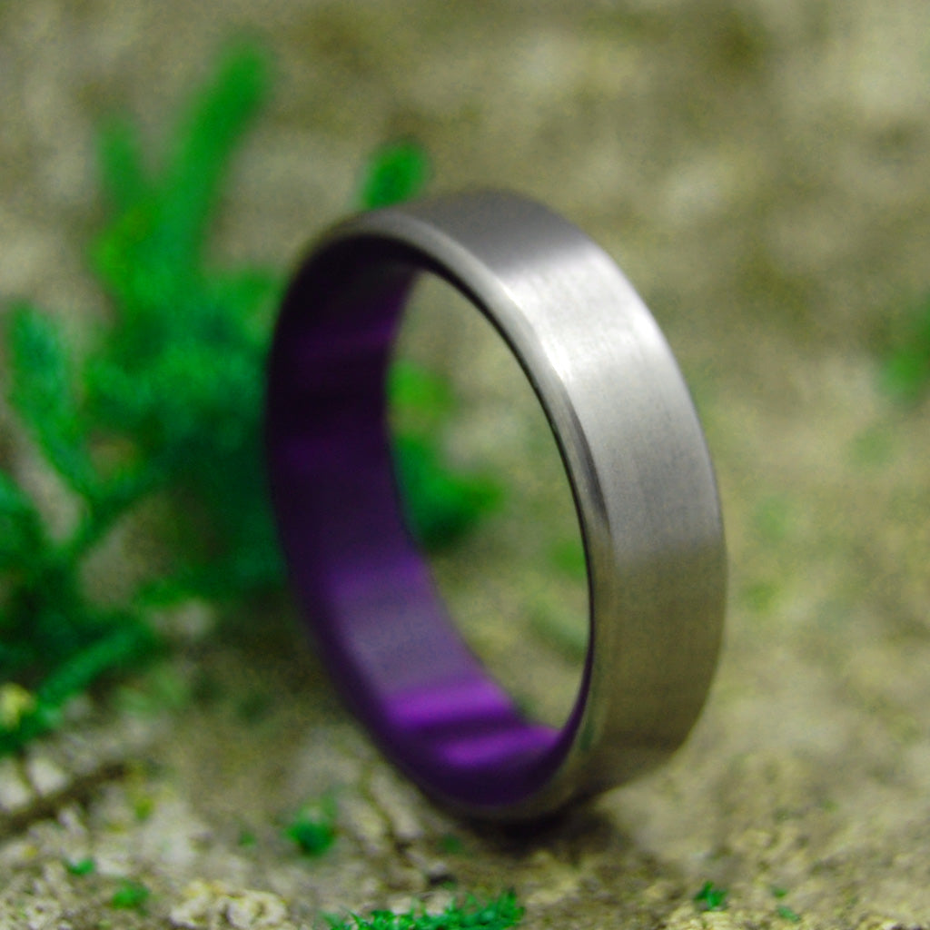 ROYAL SWIM IN | Purple Marbled Resin Titanium Women's Wedding Rings - Minter and Richter Designs