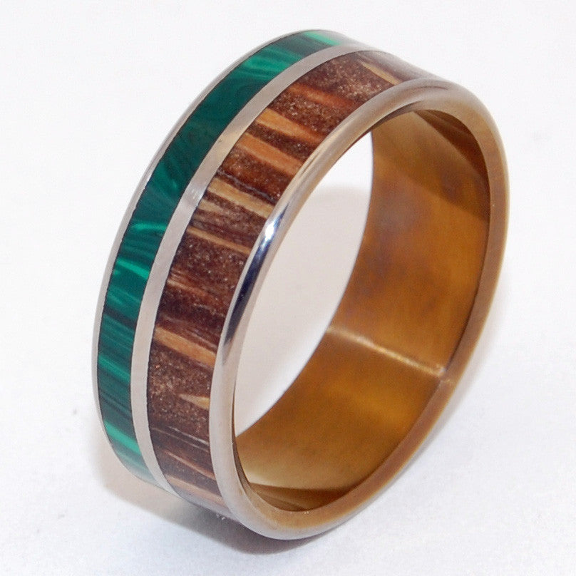 Pyrrhus | Stone and Wood Titanium Wedding Ring - Minter and Richter Designs