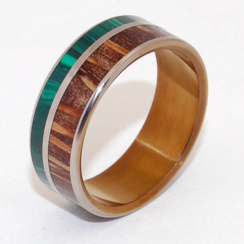 Pyrrhus | Stone and Wood Titanium Wedding Ring - Minter and Richter Designs