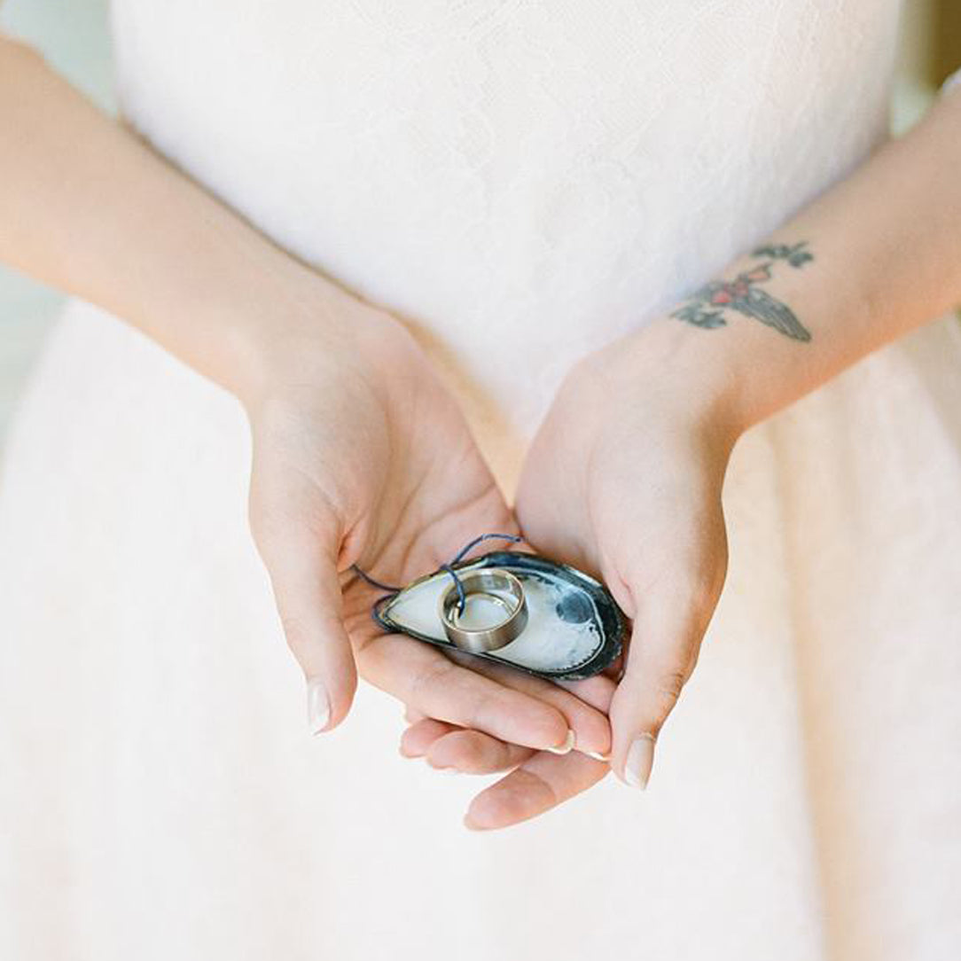 OYSTER SHELL RING DISH | Wedding Ring Dish for one or two rings - Minter and Richter Designs