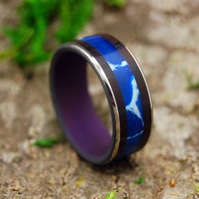 SEE ME COMING | Cobalt Stone & Rosewood Titanium Men's & Women's Wedding Rings - Minter and Richter Designs