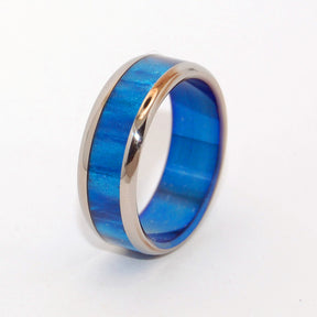 Rounded Bluebird | Blue and Titanium Wedding Band - Minter and Richter Designs