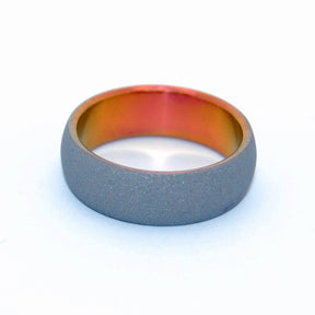 Sandblasted Domed Sunset | Hand Anodized Titanium Wedding Ring - Minter and Richter Designs