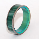 SEA MOSS | Antique Green Resin - Men's Titanium Wedding Rings - Green Rings - Minter and Richter Designs
