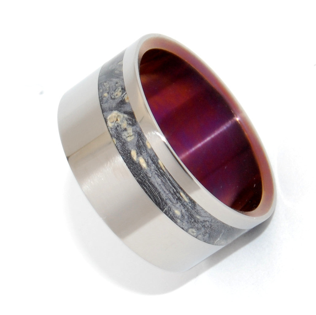 Shasta | Wood and Hand Anodized Titanium Wedding Ring - Minter and Richter Designs