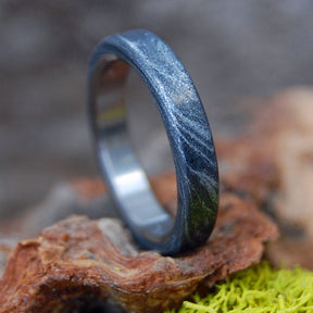 SHHH DARK | Black & Silver M3 & Titanium Wedding Ring - Black Wedding Ring - Minter and Richter Designs