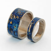 SHOOTING STARS | Blue Purple Box Elder - Wooden Wedding Rings Set - Minter and Richter Designs