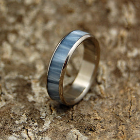 SLIM GRAY MARBLED | Titanium & Gray Marbled Opalescent Resin Women's Wedding Rings - Minter and Richter Designs