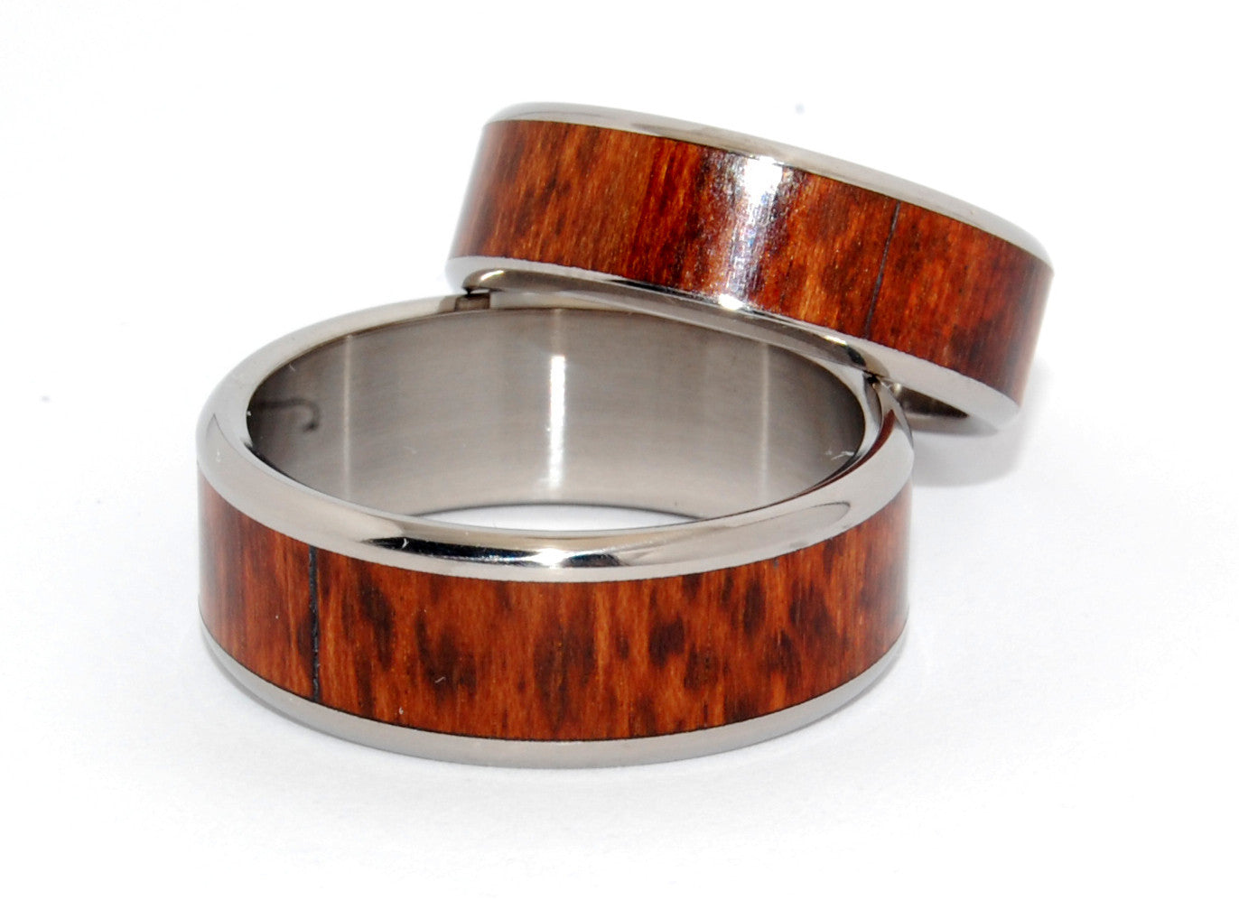 TEMPTED | Snake Wood & Titanium Wedding Rings - Wooden Wedding Rings set - Minter and Richter Designs