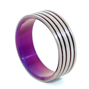 Many Paths | Purple Hand Anodized Titanium Wedding Ring - Minter and Richter Designs
