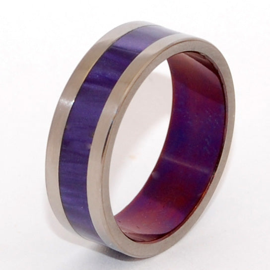 AFTER THE RAIN | Titanium & Purple Marbled Opalescent Wedding Ring - Minter and Richter Designs