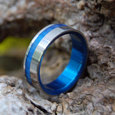 TO THE WINDS RESIGN | SIZE 6.5 AT 5.6MM | SAPPHIRE RESIN| Unique Wedding Rings | On Sale - Minter and Richter Designs