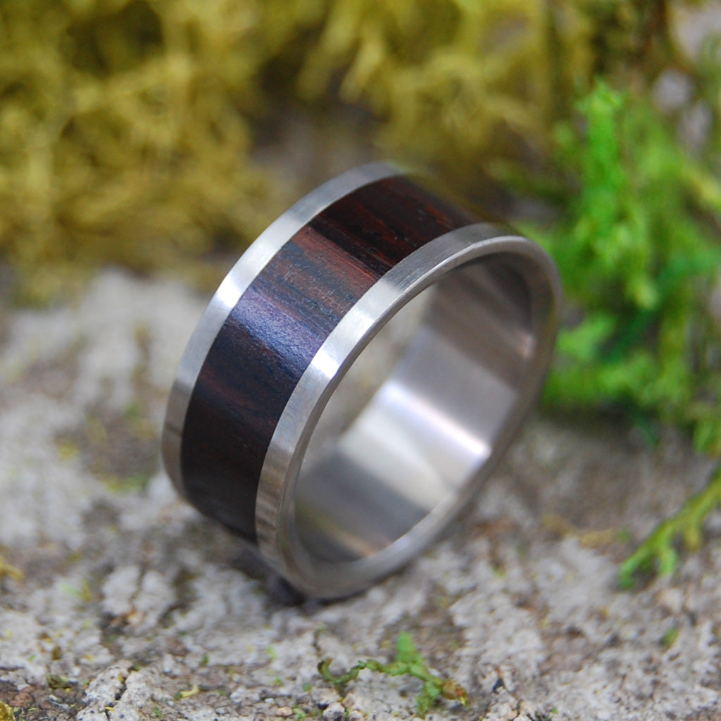 Standing Still | SIZE 7 AT 7.9MM | Dark Cocobolo Wood | Unique Wedding Rings | On Sale - Minter and Richter Designs
