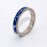 STEP CAREFULLY | Cobalt Stone & Titanium - Unique Wedding Rings - Women's Wedding Rings - Minter and Richter Designs